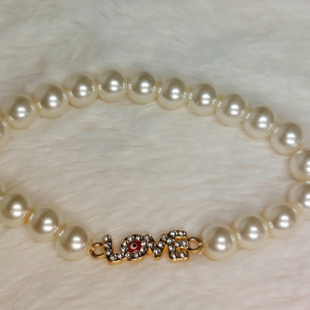 Evil-eye Pearl bracelet